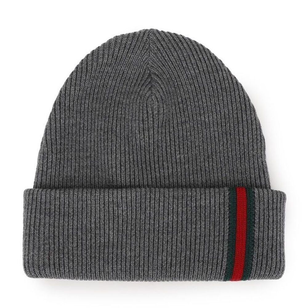 Wool Beanie With Web Detail